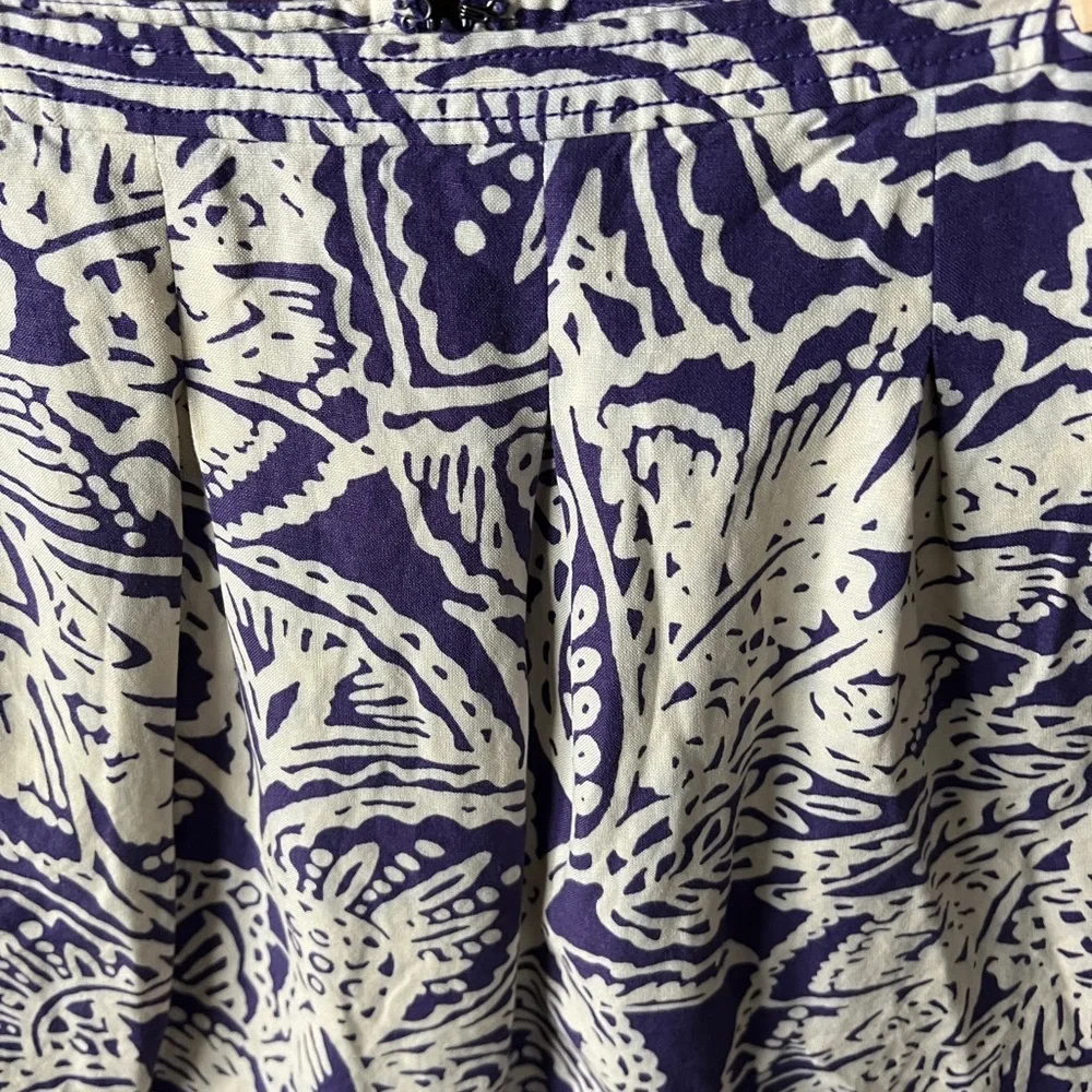 🟤LOFT Mini Skirt in Purple/Cream Print Sz 0 Petite